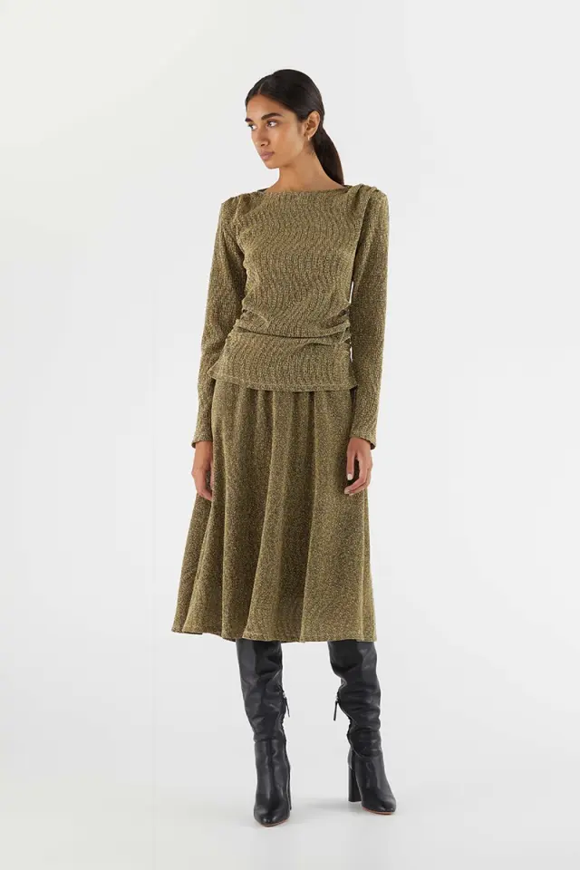 Compania Fantastica Μπλούζα με Lurex Χρυσό - L 3