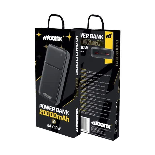 MOONX power bank MP01 2A 10W 2xUSB 20000mAh black