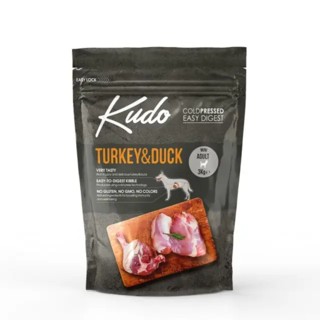 Kudo Mini Adult Turkey & Duck Ξηρά Τροφή Σκύλου με Γαλοπούλα & Πάπια 3kg
