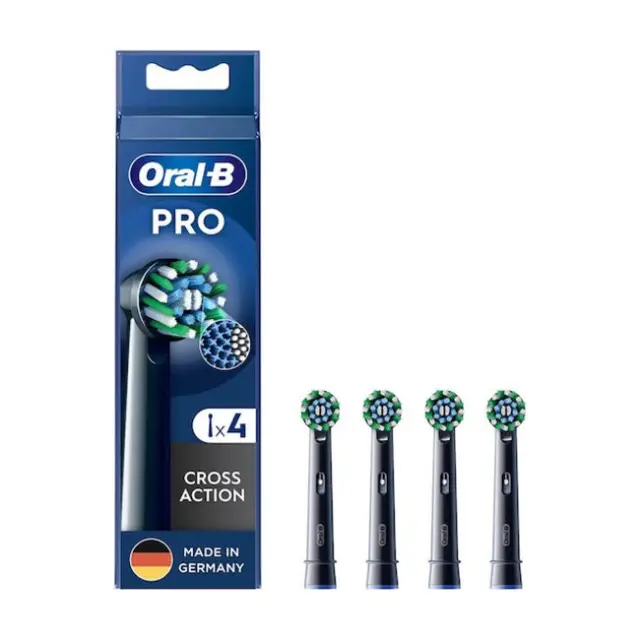 Oral-B Ανταλλακτικές Κεφαλές για Ηλεκτρική Οδοντόβουρτσα 4x Cross Action Black
