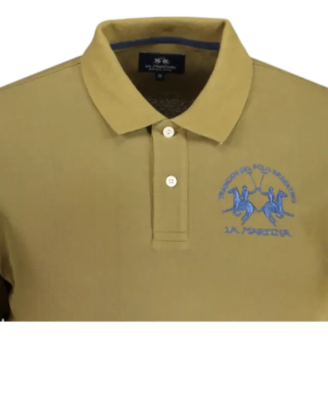 La Martina - Ανδρικό T-Shirt Polo YMP001-PK001-03197 Λαδί - S 3