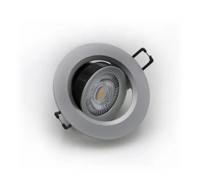 LED ΣΠΟΤ ΨΕΥΔΟΡΟΦΗΣ ΚΙΝΗΤΟ ΣΤΡΟΓΓΥΛΟ 5W 3000K 38° ΑΣΗΜΙ