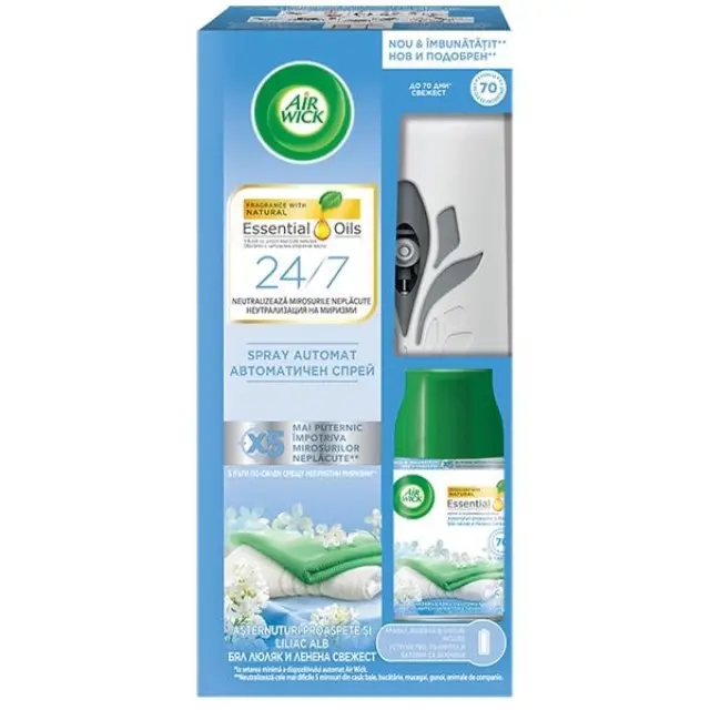 Airwick Συσκευή Ψεκασμού Essential Liliac & Lino 250ml