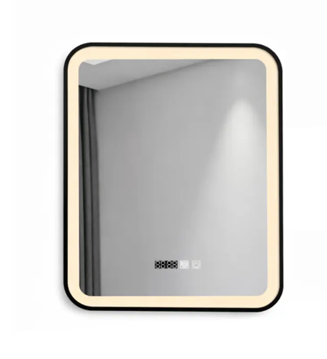 ΚΑΘΡΕΦΤΗΣ ΜΠΑΝΙΟΥ LED ΑΦΗΣ MIRRORLUX ELORA S-4657B ΟΡΘΟΓΩΝΙΟΣ 800Χ600MM ΜΑΥΡΟΣ 3