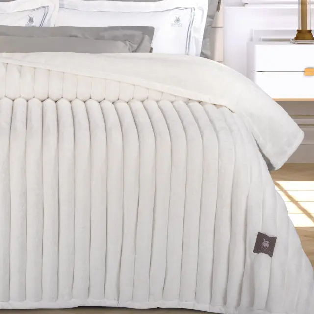 Κουβέρτα 220X240 Υπέρδιπλη 680gsm Premium Greenwich Polo Club 3477 White 100% Πολυέστερ 2