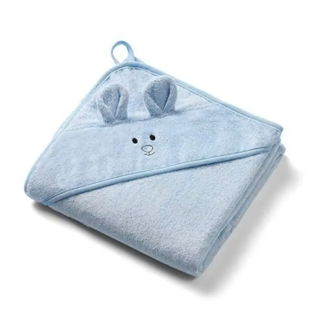 Μπουρνούζι με Κουκούλα Μπαμπού 100x100cm Babyono Blue 1553/02