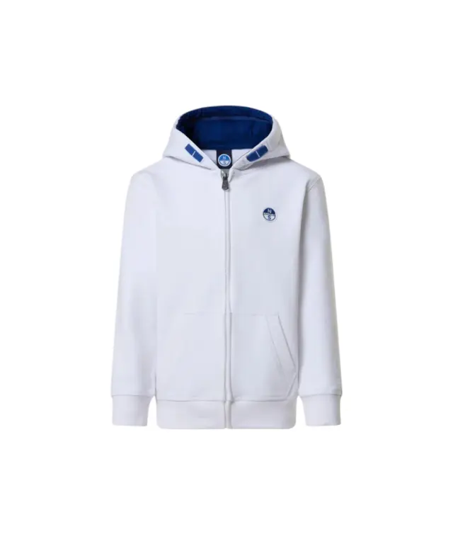 North Sails - Παιδική Ζακέτα Φούτερ με Κουκούλα 792092-000-0101 Λευκό