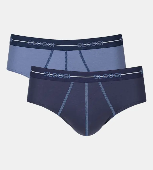 Sloggi Men Start Midi Σλιπ Ανδρικά Συνδυασμός Μπλε Απαλό 2-Pack 2