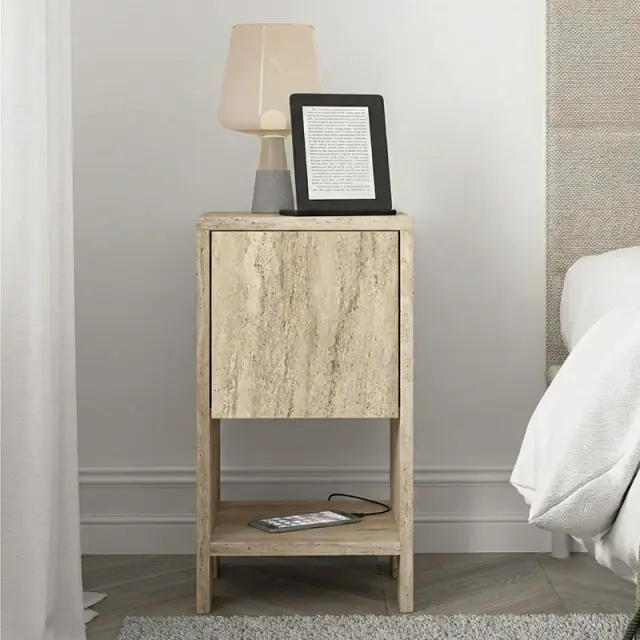 Κομοδίνο Ema Megapap χρώμα travertine 30x30x55εκ. 3