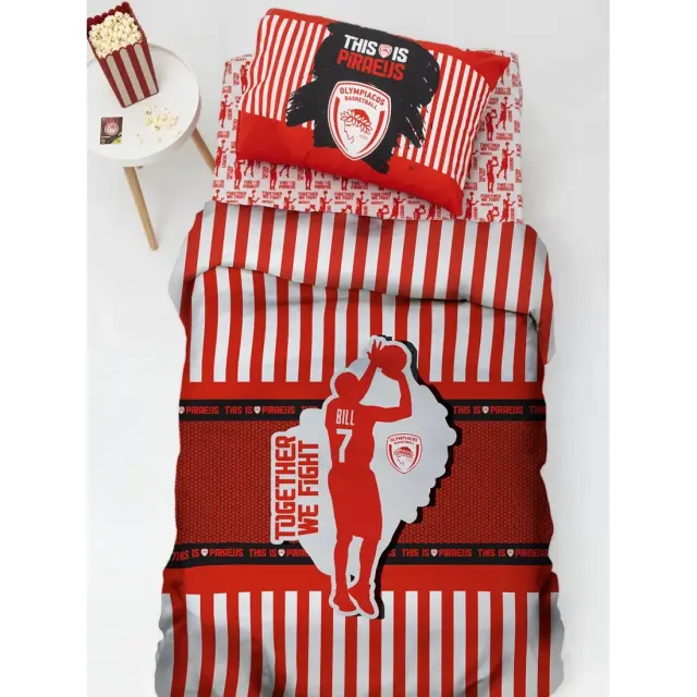Ζεύγος Μαξιλαροθήκες 52x72 Official Team Licensed Palamaiki Olympiacos BC8 100% βαμβακερό