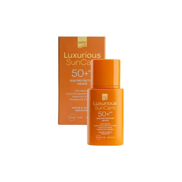 Intermed Luxurious SunCare SUN PROTECTION DROPS SPF 50+ Λεπτόρρευστο Αντηλιακό Γαλάκτωμα Προσώπου 30mL