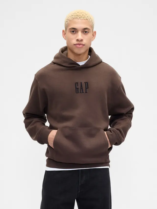 Ανδρικό Φούτερ Vintage Soft Oversized με Gap Mini-Logo new brown