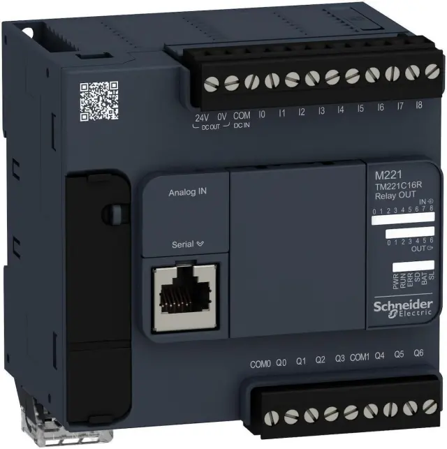Modicon M221, Logic controller, 16 inputs/outputs, 7 relay outputs, 100…240 V AC