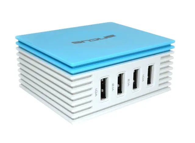 Φορτιστής Ταξιδίου Ancus Multi Charger 4 Usb 4.2A Λευκό - Μπλε 3