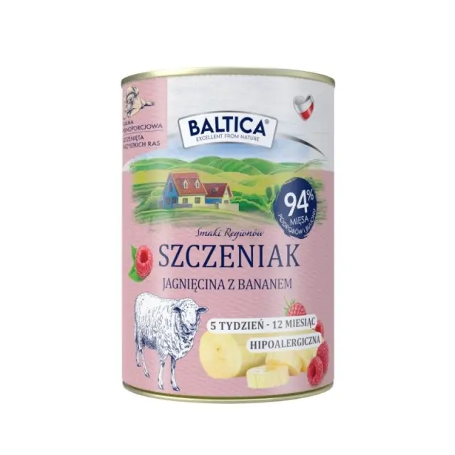 BALTICA Smaki regionów Puppy Lamb with banana - wet dog food - 400g