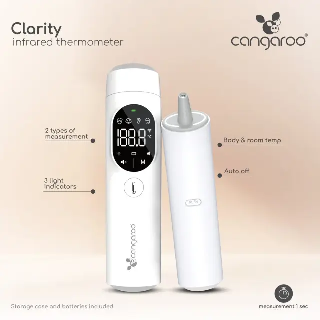 Cangaroo Clarity Ανέπαφο Θερμόμετρο Υπερύθρων Μετώπου και Αυτιού White 2