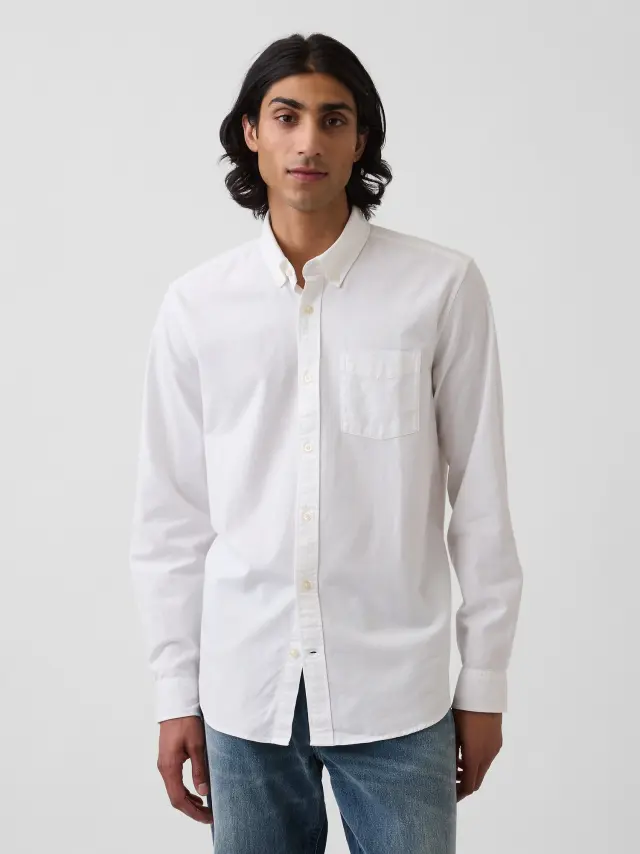 Άσπρο Oxford Πουκάμισο σε Standard Fit White - L