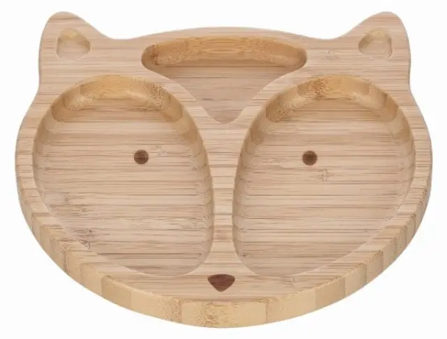 FreeOn Πιάτο Bamboo Με Χωρίσματα Fox 82856