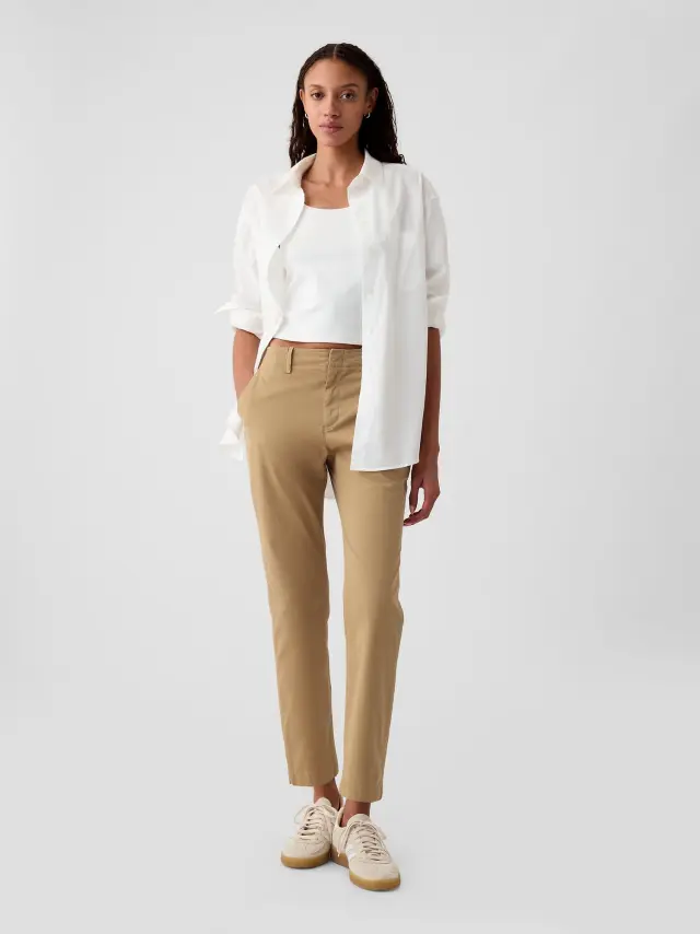 Καφέ Downtown Khakis Παντελόνι με Washwell Mojave tan - 0