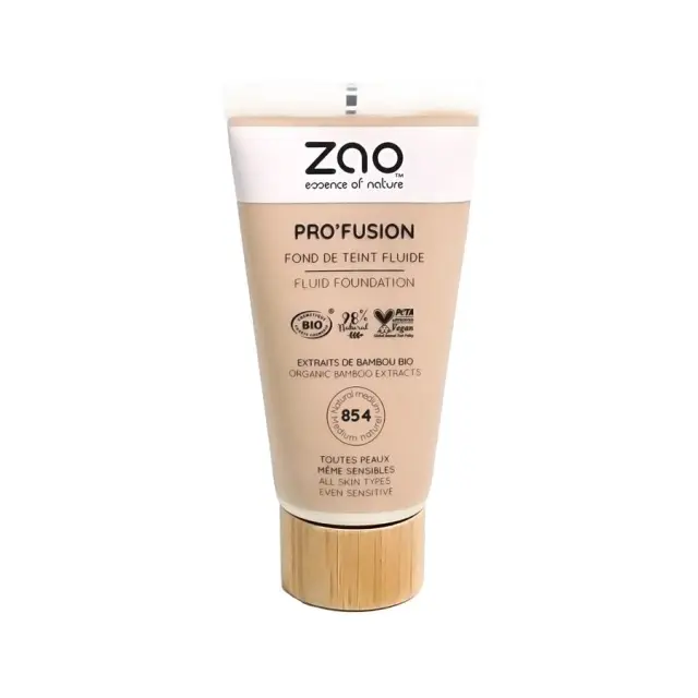 Zao Organic Pro’Fusion Fluid Foundation – Βιολογικό Υγρό foundation - 854 Medium Naturel