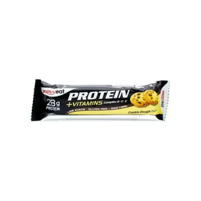 Mooveat Protein +Vitamins Μπάρα με 28gr Πρωτεΐνης Γεύση Cookie Dough, 80gr