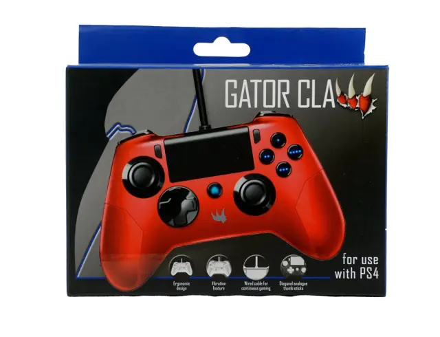 Playstation 4 - Gator Claw Wired Controller (Red) (ORB) - PlayStation 3