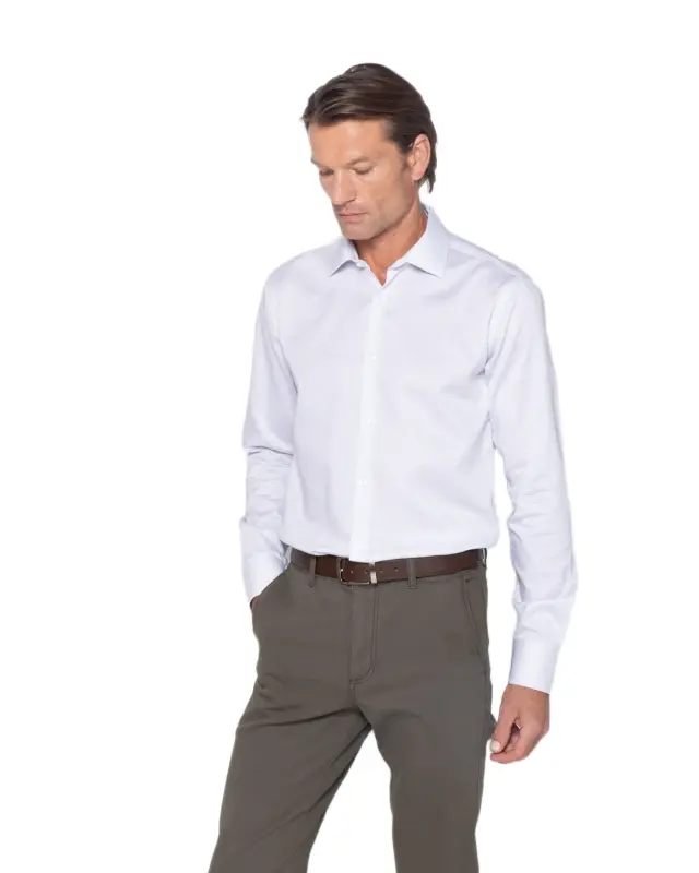 The Bostonians Dobby ανδρικό μακρυμάνικο πουκάμισο slim fit 3ACP2511-1 2