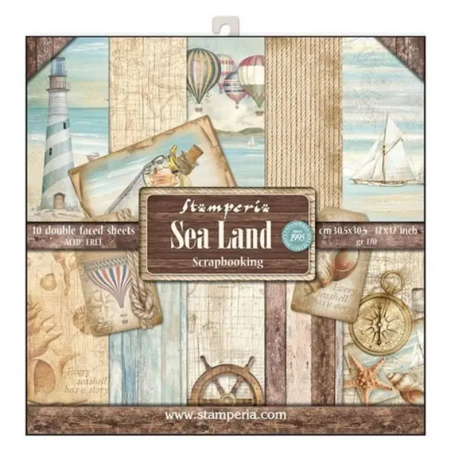 Χαρτιά scrapbooking 10τεμ Sea Land, Stamperia