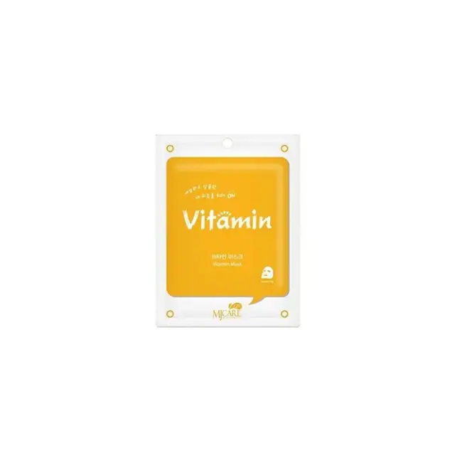 MJCare Vitamin Sheet Mask 22gr, Υφασμάτινη Μάσκα με Σύμπλεγμα Βιταμινών για Λεύκανση & Τόνωση του Δέρματος