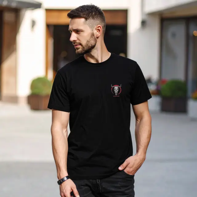 T-shirt Noshame® Μαύρο με τύπωμα Taurus - 132563 - XXL