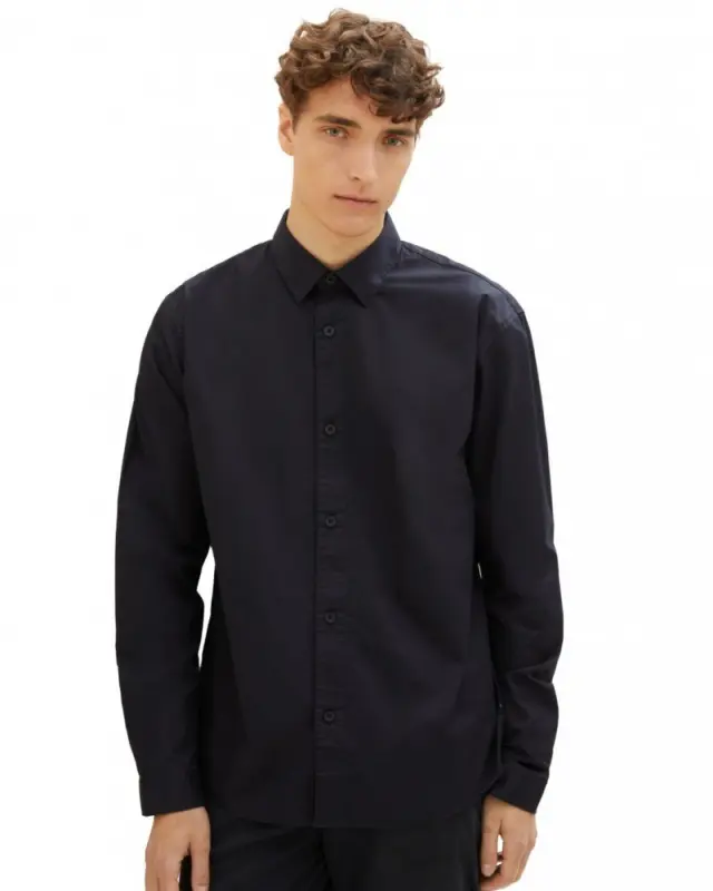 TOM TAILOR 308 RELAXED PAPERTOUCH SHIR-ΠΟΥΚΑΜΙΣΟ ΑΝΔΡΙΚΟ BLACK