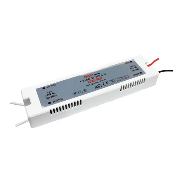 ΜΙΝΙ ΠΛΑΣΤΙΚΟ CV LED DRIVER 48W 230V AC12V DC 4A IP20 ΜΕ ΚΑΛΩΔΙΑ / MP48CV12