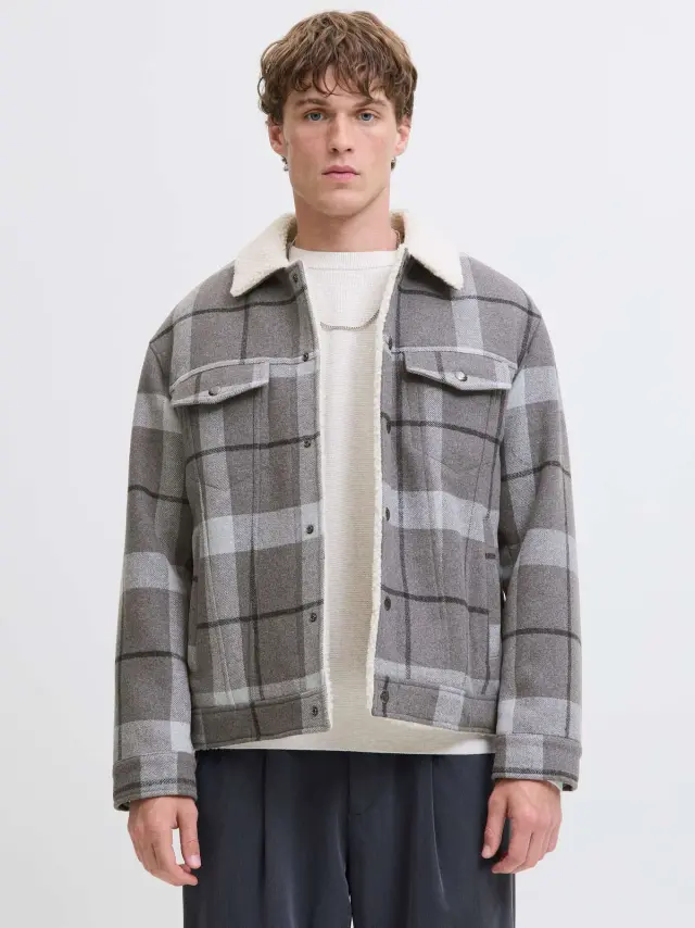 JPRBLUTEXAS WOOL BLEND TRUCKER JACKET SN Grey 3