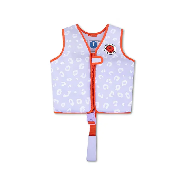 Swim Essentials Σωσίβιο γιλέκο κολύμβησης με ιμάντα ασφαλείας (3-6 ετών) "Lila Leopard" 115107