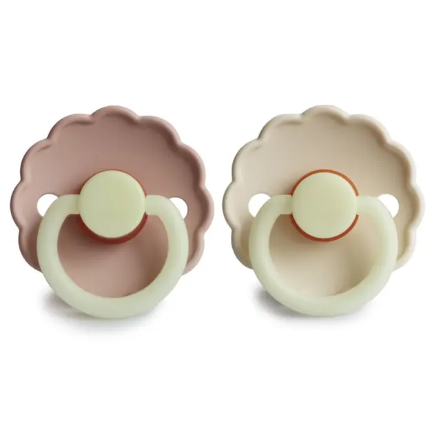 Σετ 2 Πιπίλες Latex Νυκτός FRIGG Daisy Blush/Cream 6-18 Μηνών Baby Oliver 2