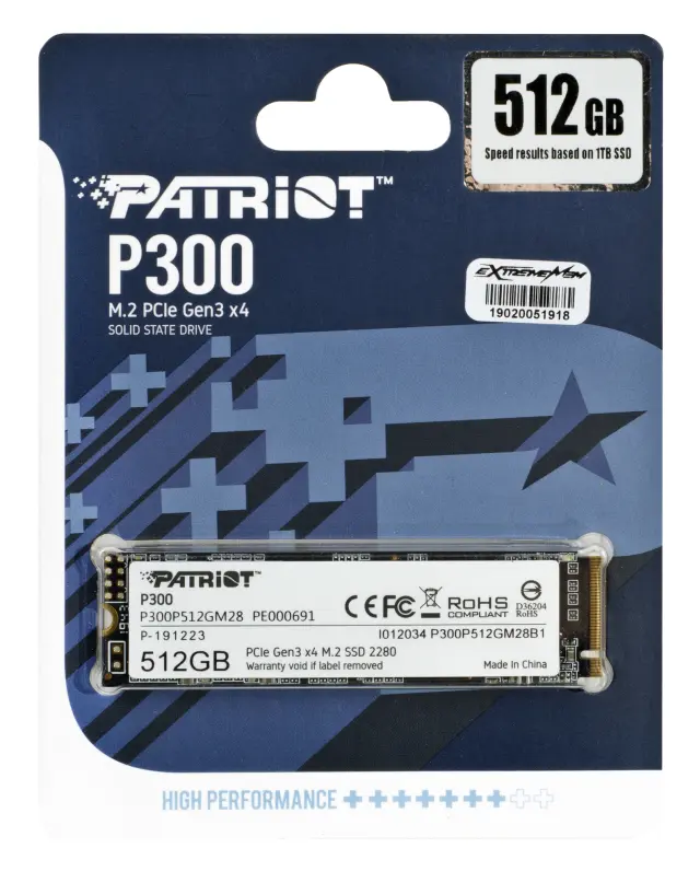 Patriot P300 SSD 512GB M.2 NVMe PCI Express 3.0