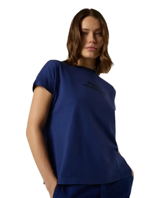 North Sails - Γυναικεία Κοντομάνικη Μπλούζα slogan Print 093567-000-0805 Μπλε Σκούρο 2