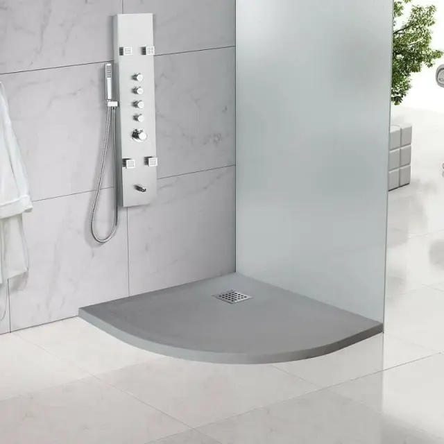 Ντουζιέρα KARAG PIETRA 90X90X2,5 cream ημικυκλική