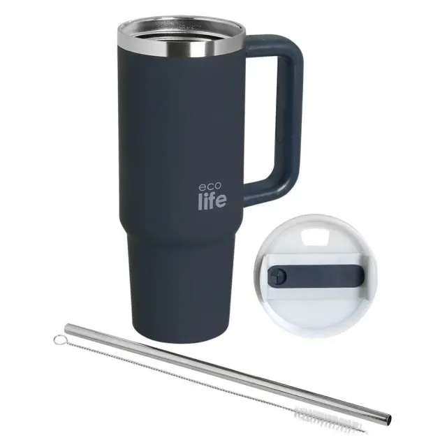 Ecolife® -Ανακυκλώσιμο Handled Tumbler Θερμός BPA Free 900ml- Stormy Sea. 2