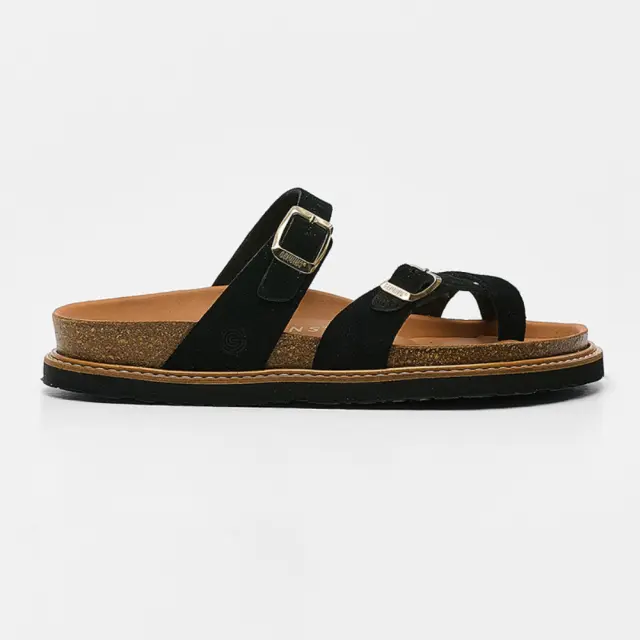 Genuins Πέδιλα Γυναικείο δέρμα Nubuck Μαύρο GEN/DUBLIN VELOUR G106533 BLACK