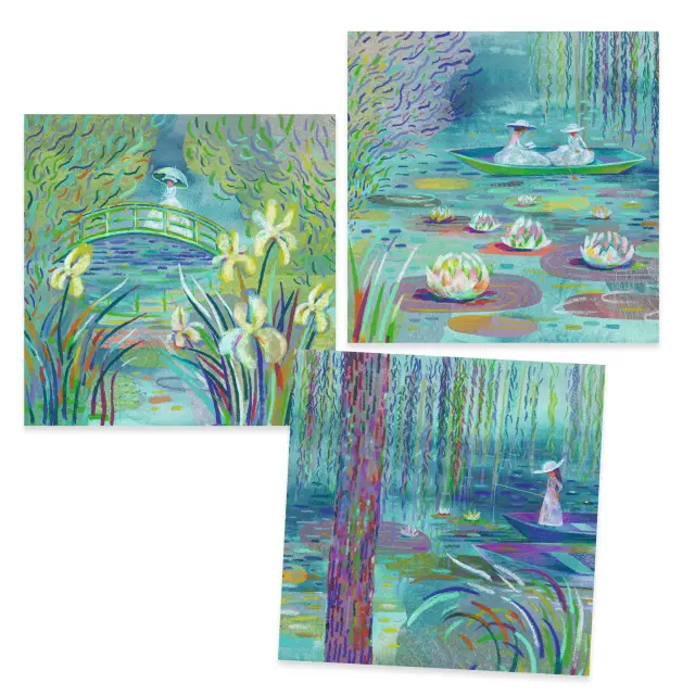Djeco Inspired by Monet Ιμπρεσιονισμός Ζωγραφίζω με κηρομπογιές "Νούφαρα" (8+ ετών) 09384 2