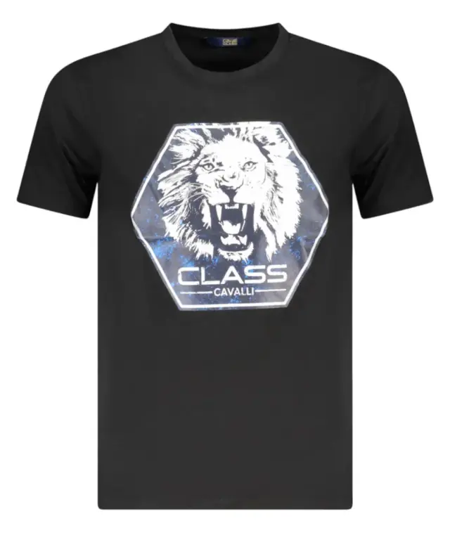 Cavalli Class - Ανδρική Μπλούζα T-Shirt Κοντομάνικη Short Sleeve TXT60PJD060-05051 Μαύρο 2