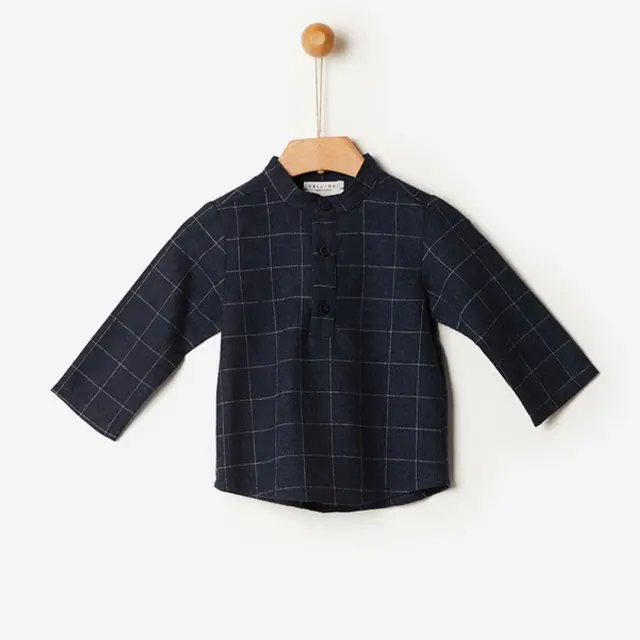 Τούνικ Φανέλα Καρώ Dark Denim YELL-OH - Navy Μπλε