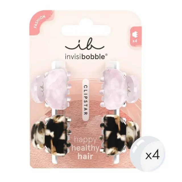 Invisibobble Κλάμερ Μαλλιών Clipstar Happy Healthy Hair 4τμχ