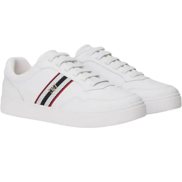 Γυναικεία Δερμάτινα Sneakers Tommy Hilfiger FW0FW09001-YBS Λευκά Άσπρο - 37 2