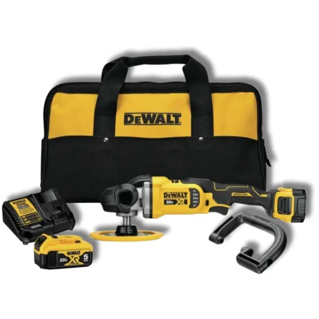 DeWalt DCM849P2 - Έκκεντρος Περιστροφικός Αλοιφαδόρος Μπαταρίας 18V σε Τσάντα Μεταφοράς με Φορτιστή + 2 Μπαταρίες 5.0Ah (2×5.0Ah)