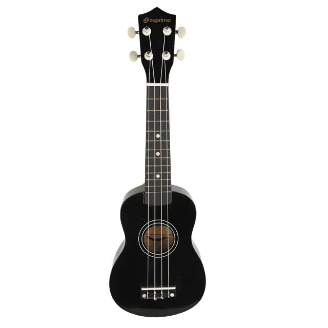 SUPRIMO UK21 SET BK soprano ukulele 21" black wooden cover 3 picks spare strings tuner set for children learning to play 2