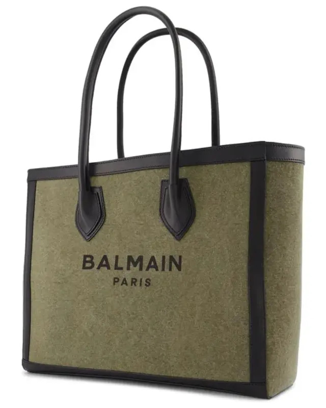 Balmain B-Army 42 Canvas Tote Πράσινη / Μαύρη - One Size 2