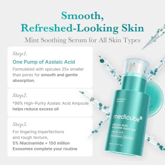 Medicube Azelaic Acid Exosome Shot Serum 7500 – Εντατικός Ορός Εξισορρόπησης + Βελτίωσης Υφής με Αζελαϊκό Οξύ 30 ml 2