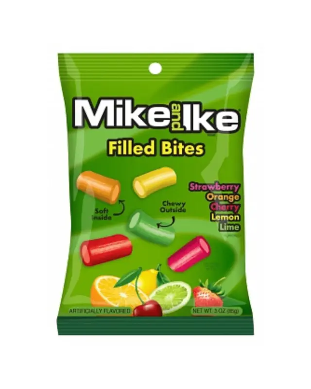 Mike and Ike Filled Bites Fruit 85gr (Aνάλωση κατά προτίμηση πριν από 30/12/26)